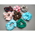 Elastic luxury hair accessories silk skinny scrunchies oversized real scrunchies